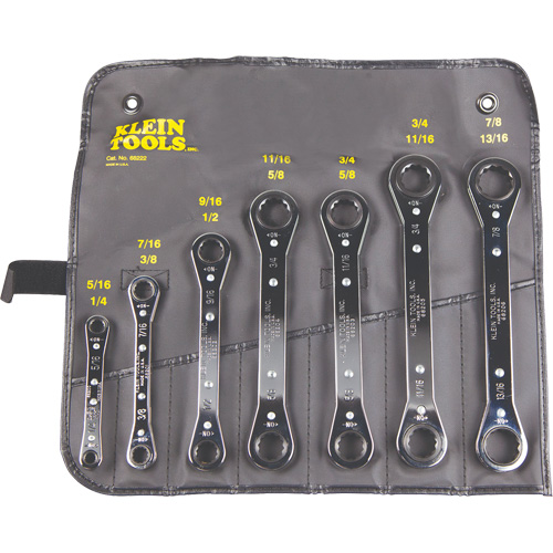 Ratcheting Box Wrench Set, Ratcheting Box, 7 Pieces, Imperial - Klein Tools 68222
