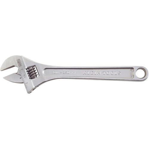Adjustable Wrench, Extra Capacity, 10" L, 1-1/4" Max Width, Chrome - Klein Tools 507-10