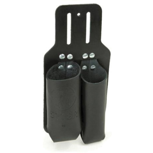 Pliers & Rule Slotted Holder, Plier Holder, Leather, 2 Pockets - Klein Tools 5118R
