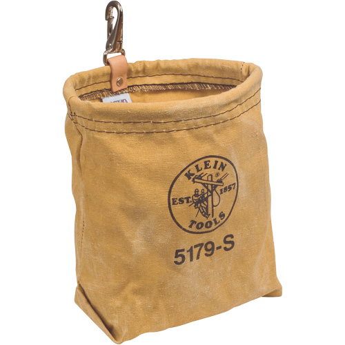 Sac porte-outils hydrofuge avec crochet &agrave; ressort, Toile, Havane - Klein Tools 5179S