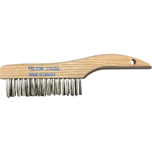 Brosses de nettoyage &agrave; manche en patin, Acier inoxydable, 4 x 16 rangs de fils, Longueur 10" - Felton Brushes 1781SS
