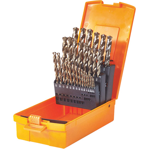 Drill Bit Set, 29 Pieces, High Speed Steel - Walter Surface Technologies 01E678