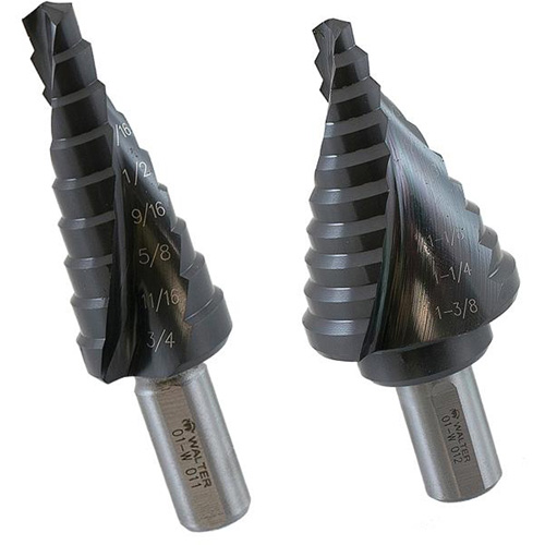Multi-Step Drill Bit Set, 3 Pieces, High Speed Steel - Walter Surface Technologies 01W951