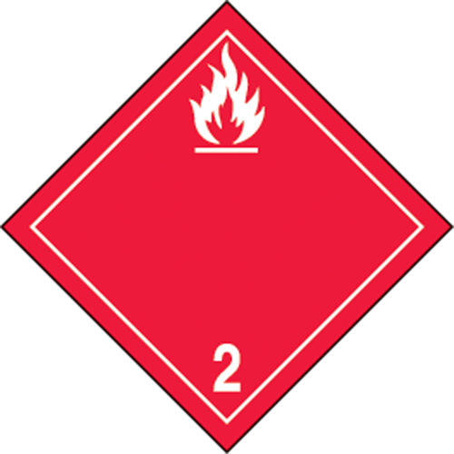 &eacute;tiquettes d'exp&eacute;dition TMD, Classe 2,1, Gaz inflammables, Vinyle - Accuform NMC TCL213EV2