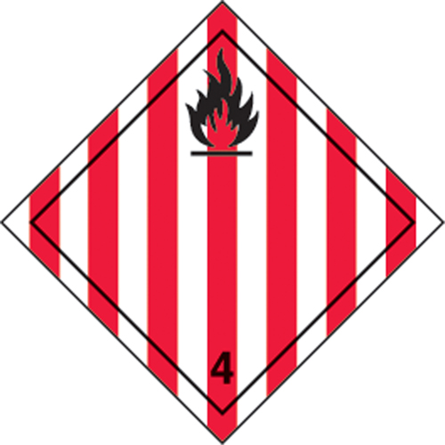 TDG Shipping Labels, Class 4.1, Flammable Solids, Paper - Accuform NMC TCL431PS2