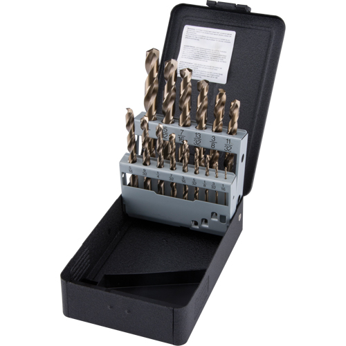 Jobber Length Drill Bit Set, 15 Pieces, High Speed Cobalt - Precision 5995524