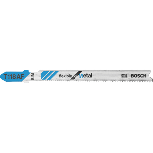 Flexible Jigsaw Blade, Bi-Metal, 3-5/8" L, 17-24 TPI - Bosch T118AF