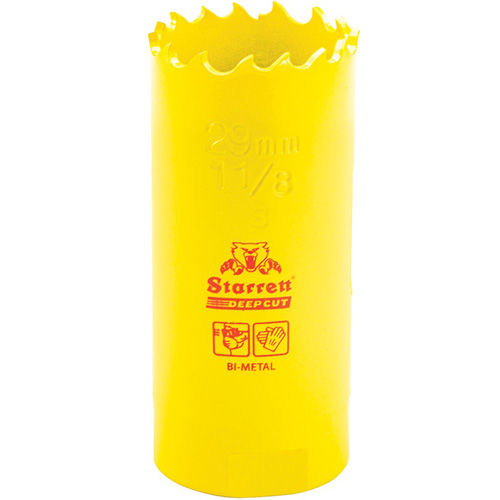 Scie &agrave; cloche bim&eacute;tal 1-1/8", 1-1/8", Profondeur de la coupe 2", Bim&eacute;tal - Starrett DCH0118-G