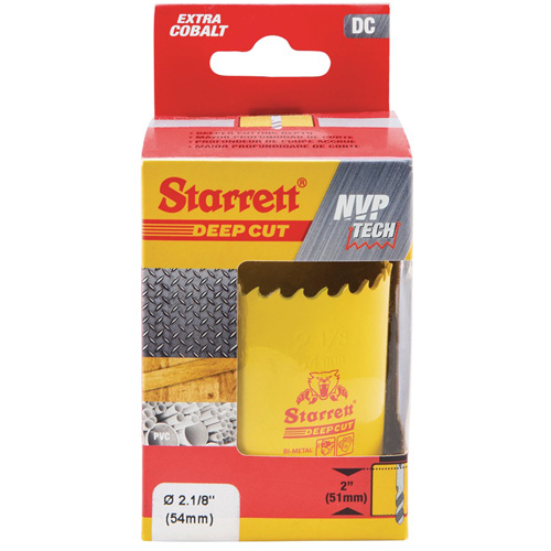 Bi-Metal Holesaw - 2-1/8", 2-1/8", 2" Depth of Cut, Bi-Metal - Starrett DCH0218-G