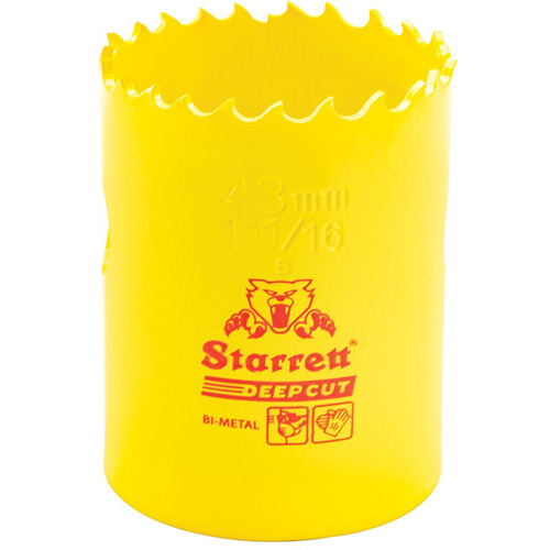 Scie &agrave; cloche bim&eacute;tal 1-11/1, 1-11/16", Profondeur de la coupe 2", Bim&eacute;tal - Starrett DCH1116-G