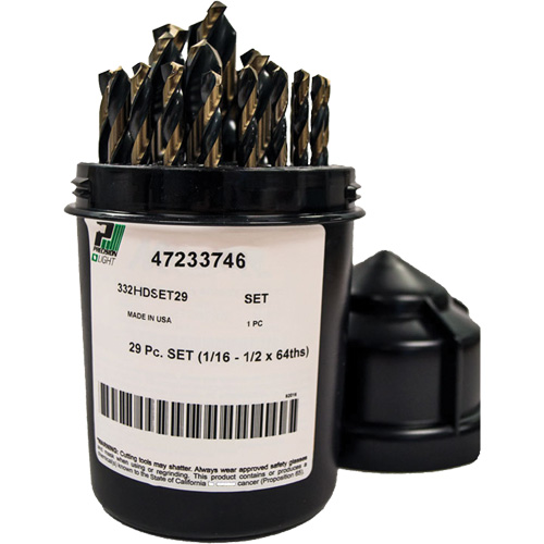 Heavy-Duty Drill Bit Set , 29 Pieces, High Speed Steel - Precision 7233746