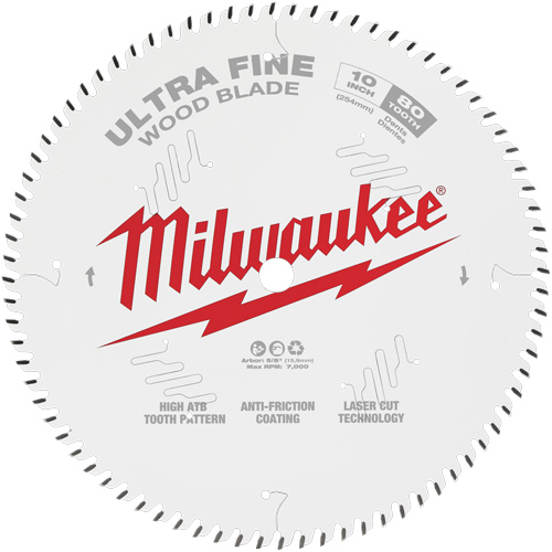 Scie circulaire pour finition de tr&egrave;s haute qualit&eacute;, 10", 80 dents, Pour Bois - Milwaukee 48-40-1032