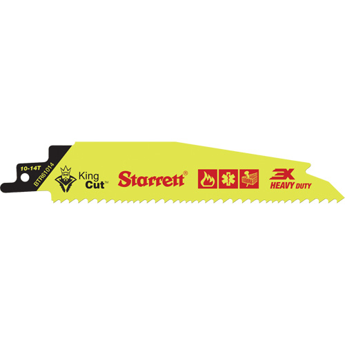 King Cut Reciprocating Blade, Bi-Metal, 10-14 TPI, 12" L x 1" W - Starrett BTR121014-20