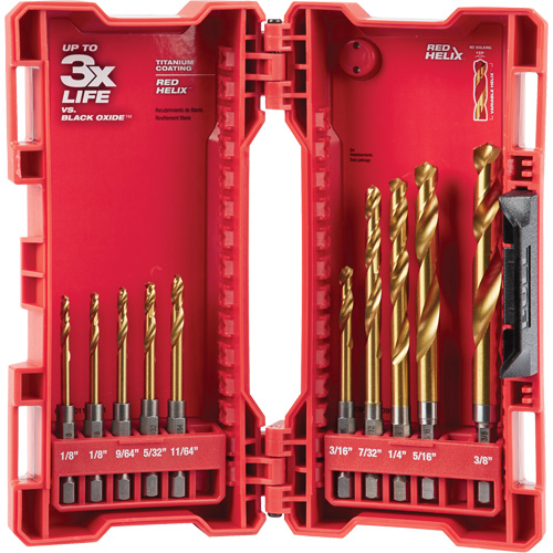 Jeu de forets Shockwave Red Helix, 10 morceaux, Titane - Milwaukee 48-89-4633