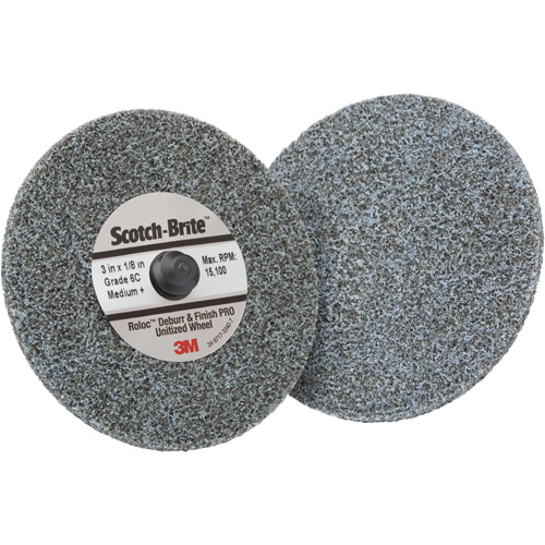 Roloc Deburr & Finish Pro TR Unitized Wheel, 3" x 1/8", Medium Grit, Ceramic - 3M 7100081366
