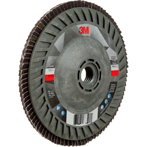 Disque &agrave; lamelles &agrave; changement rapide 769F, 5" x 5/8"-11, Type 27, Grain 120+, C&eacute;ramique - 3M AB88502