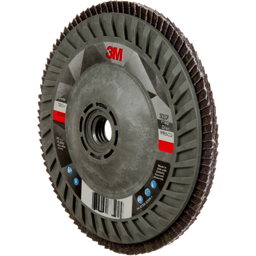 Disque &agrave; lamelles &agrave; changement rapide 769F, 5" x 5/8"-11, Type 27, Grain 120+, C&eacute;ramique - 3M AB88502