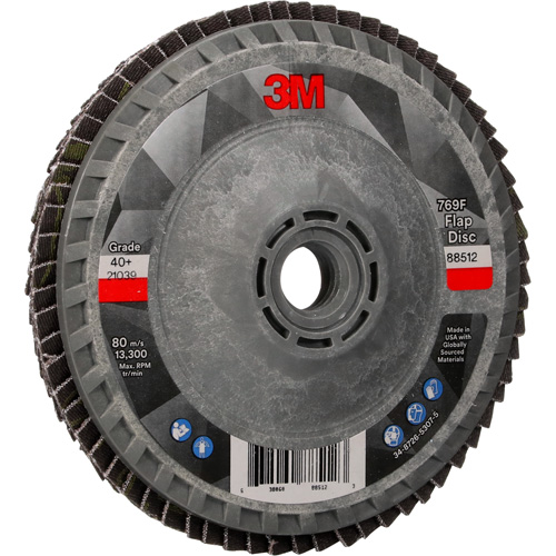769F Quick Change Flap Disc, 4-1/2" x 5/8"-11, Type 27, 40+ Grit, Ceramic - 3M AB05933