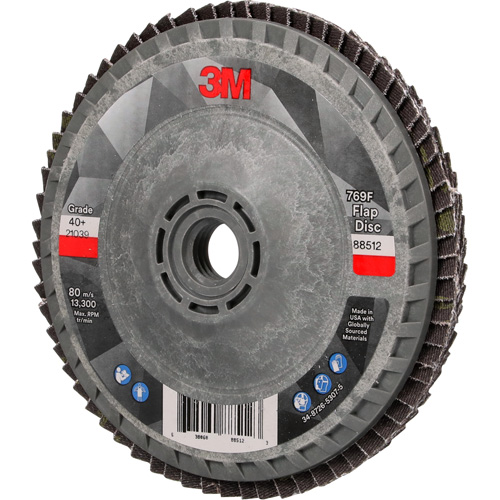 769F Quick Change Flap Disc, 4-1/2" x 5/8"-11, Type 27, 40+ Grit, Ceramic - 3M AB05933