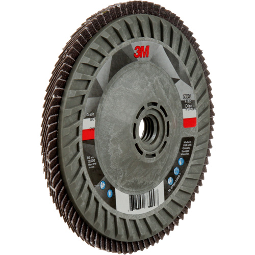 Disque &agrave; lamelles &agrave; changement rapide 769F, 5" x 5/8"-11, Type 29, Grain 80+, C&eacute;ramique - 3M AB05951