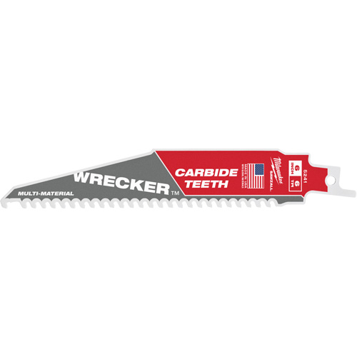 Wrecker Sawzall&reg; Blade, Carbide, 6 TPI, 6" L x 1" W - Milwaukee 48-00-5341
