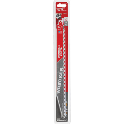 Wrecker Sawzall&reg; Blade, Carbide, 6 TPI, 12" L x 1" W - Milwaukee 48-00-5343