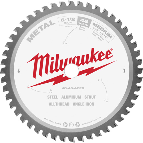 Circular Saw Blade, 6-1/2", 48 Teeth, Metal Use - Milwaukee 48-40-4220