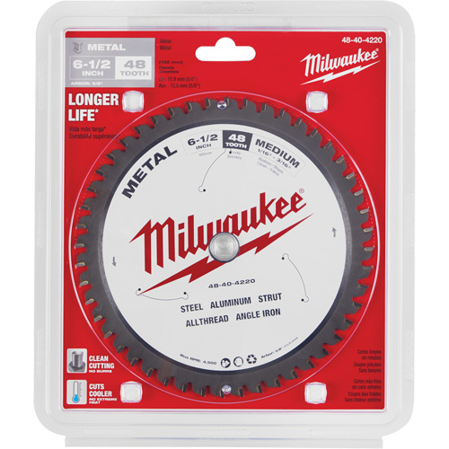 Circular Saw Blade, 6-1/2", 48 Teeth, Metal Use - Milwaukee 48-40-4220