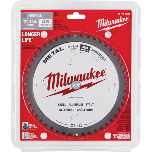 Lame de scie circulaire, 7-1/4", 48 dents, Pour M&eacute;tal - Milwaukee 48-40-4235