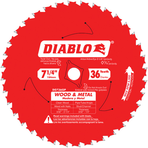 Steel Demon Cermet II Saw Blade, 7-1/4", 36 Teeth, Metal Use - Diablo D0736CF