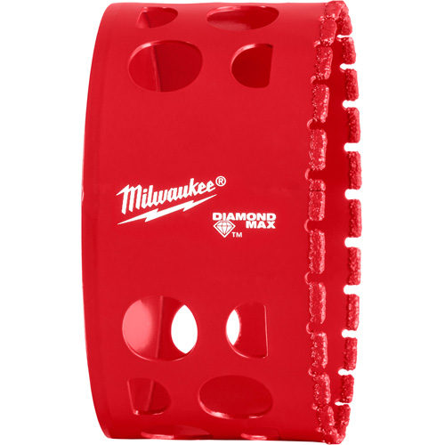 Diamond Max Hole Saw Bit, 3-1/4", 1-1/2" Depth of Cut, Diamond - Milwaukee 49-56-5674