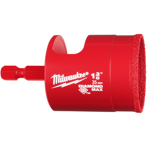 Diamond Max Hole Saw Bit, 1-3/8", 1-1/2" Depth of Cut, Diamond - Milwaukee 49-56-0520CAN