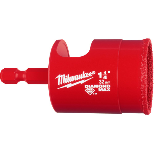 Diamond Max Hole Saw Bit, 1-1/4", 1-1/2" Depth of Cut, Diamond - Milwaukee 49-56-0519CAN