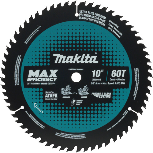 Lame de scie &agrave; onglets Max Efficiency avec embout au carbure, 12", 80 dents, Pour Bois - Makita B-66961