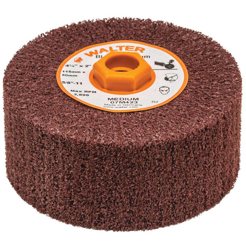 Blendex Surface Conditioning Drum, 4-1/2" Dia. x 2" W, 5/8"-11 Arbor, Medium Grit - Walter Surface Technologies 07M423