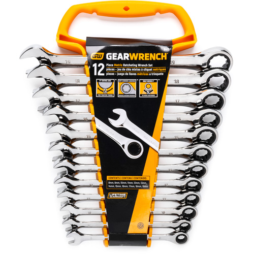Jeu de cl&eacute;s, Combinaison, 12 morceaux, M&eacute;trique - Gearwrench 9412