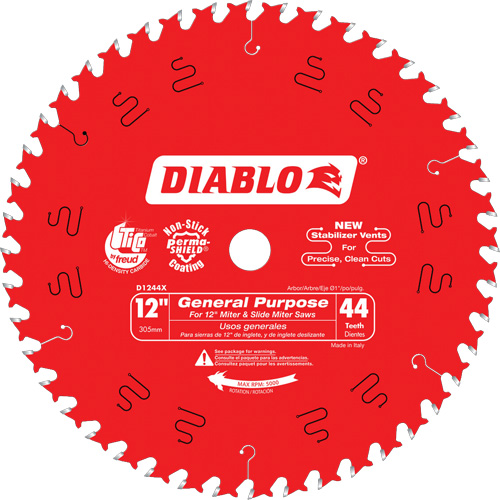 Lames de scie - Usage universel, 12", 44 dents, Pour Bois - Diablo D1244X