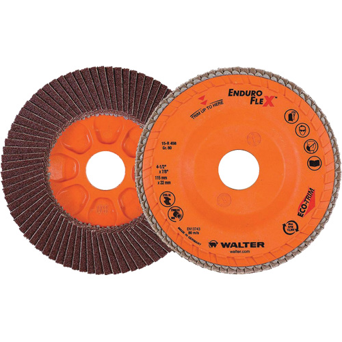Disque &agrave; lamelles Enduro-Flex, 4-1/2" x 7/8", Type 27, Grain 80, Alumine de zirconium - Walter Technologies Pour Surface 15R458