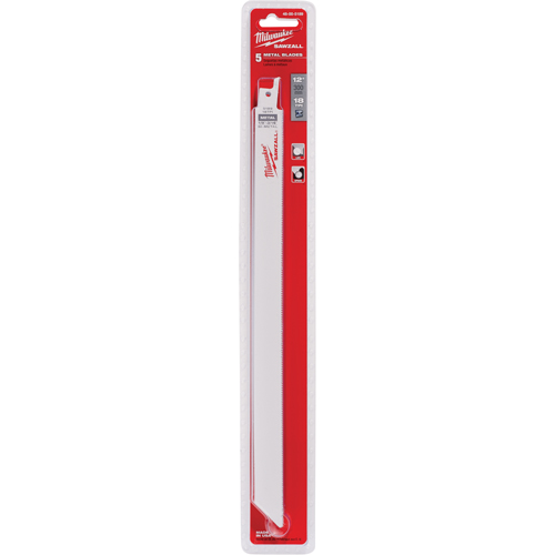 High Performance Super Sawzall&reg; Blades, Bi-Metal, 18 TPI, 12" L - Milwaukee 48-00-5189CAN