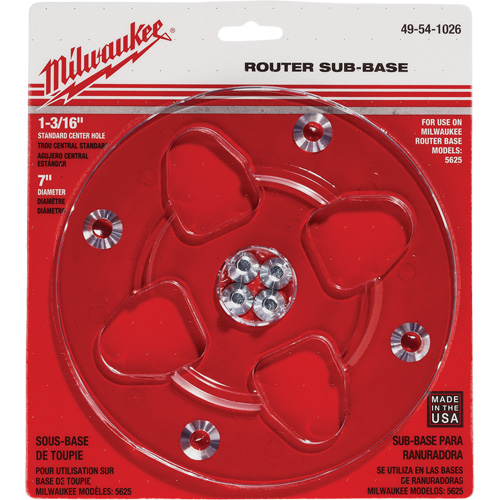 Clear 7" Diameter 1-3/16" Center Hole Sub-Base - Milwaukee 49-54-1026
