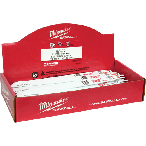 Lame de scie alternative Sawzall, Bim&eacute;tal, 14 Dents par pouce, 9" lo x 3/4" la - Milwaukee 48-01-7187