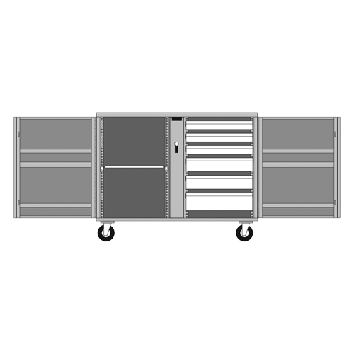 Rolling Work Bench, 49-7/8" W x 40-5/8" H x 26-7/8" D, 24.6 Cubic Feet Capacity - Jobox By Crescent 678990