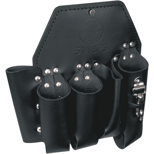 Tool Pouch, Multiple Tool Holder, Leather, 5 Pockets - Klein Tools 5118P5