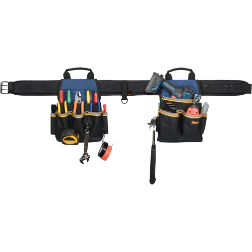 20 Pocket Tool Belt Combo, Polyester, Black - Kuny's EL1609