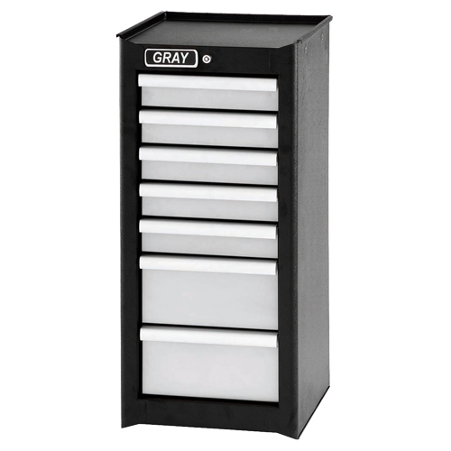 Side Rider Cabinet, 7 Drawers, 14-3/4" W x 18" D x 33.34" H, Black - Gray Tools 99407SB
