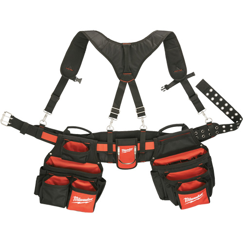 Contractor Work Belt With  Suspension Rig, Nylon, Black - Milwaukee 48-22-8120