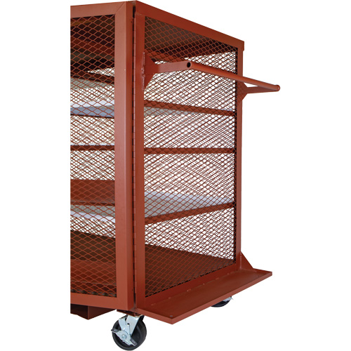 Mobile Mesh Cabinet, Steel, 37 Cubic Feet, Red - Jobox By Crescent 1-401990