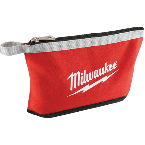 Coloured Zippered Pouches - Set of 3, Canvas, 3 Pockets, Black/Red - Milwaukee 48-22-8193