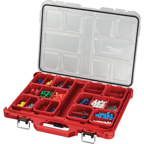 Packout Low-Profile Organizer, 19-3/4" x 16-2/5" x 2-1/2", Black/Red - Milwaukee 48-22-8431
