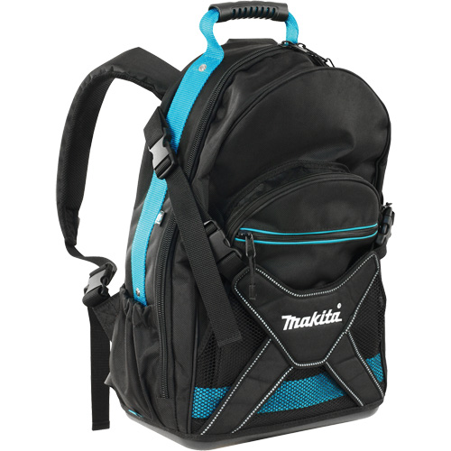 Sac &agrave; dos de chantier, 9-1/2" lo x 15" la, Noir/Bleu, Polyester - Makita 66-141